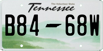 TN license plate B8468W