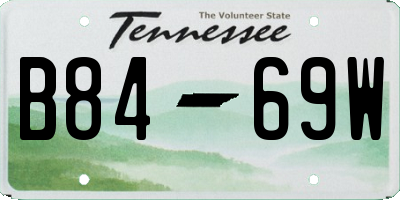 TN license plate B8469W