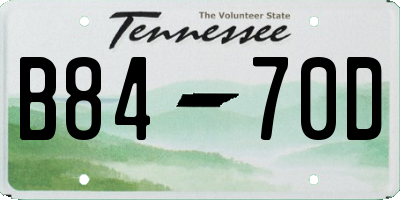 TN license plate B8470D