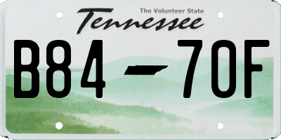 TN license plate B8470F