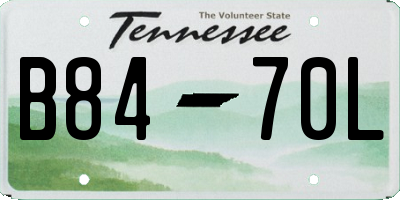 TN license plate B8470L