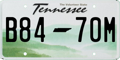 TN license plate B8470M
