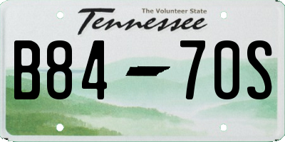 TN license plate B8470S