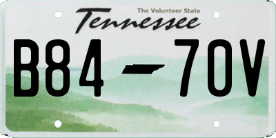TN license plate B8470V