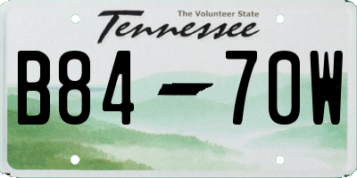 TN license plate B8470W