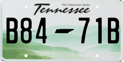 TN license plate B8471B