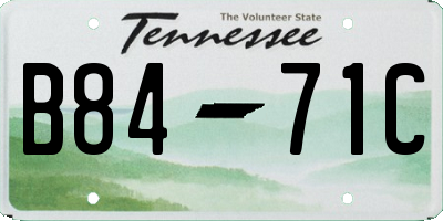 TN license plate B8471C