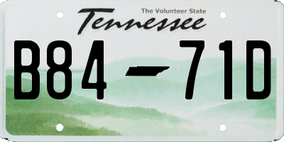 TN license plate B8471D