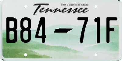 TN license plate B8471F