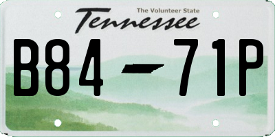 TN license plate B8471P