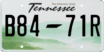 TN license plate B8471R
