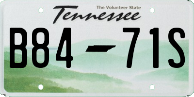 TN license plate B8471S