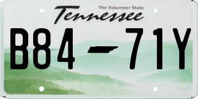 TN license plate B8471Y