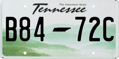 TN license plate B8472C