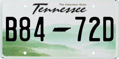 TN license plate B8472D