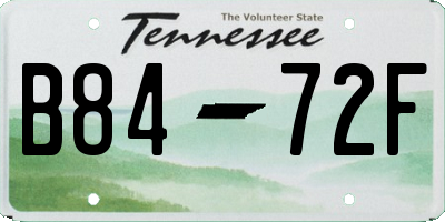 TN license plate B8472F