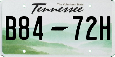 TN license plate B8472H