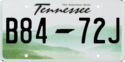 TN license plate B8472J