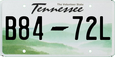 TN license plate B8472L