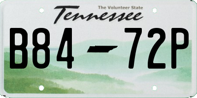 TN license plate B8472P