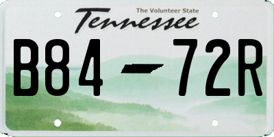 TN license plate B8472R