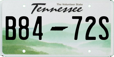 TN license plate B8472S
