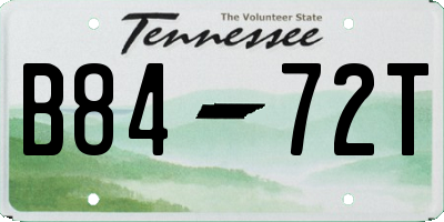TN license plate B8472T
