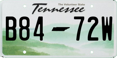 TN license plate B8472W