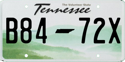 TN license plate B8472X