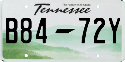 TN license plate B8472Y