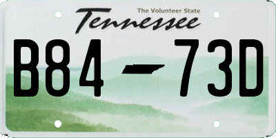 TN license plate B8473D