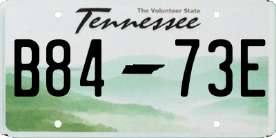 TN license plate B8473E