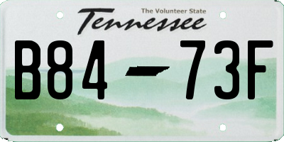 TN license plate B8473F