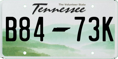 TN license plate B8473K