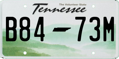 TN license plate B8473M