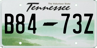 TN license plate B8473Z
