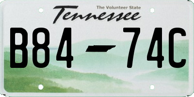 TN license plate B8474C