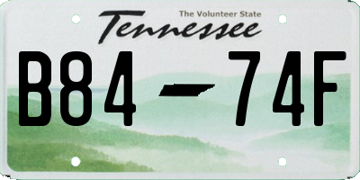 TN license plate B8474F