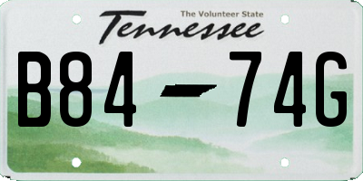 TN license plate B8474G