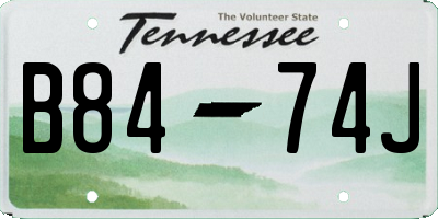 TN license plate B8474J