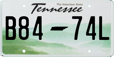 TN license plate B8474L
