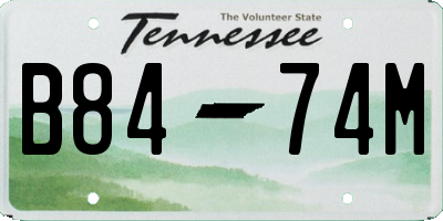 TN license plate B8474M