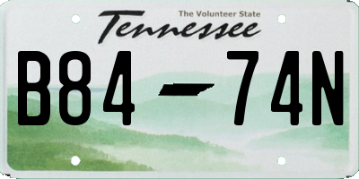 TN license plate B8474N