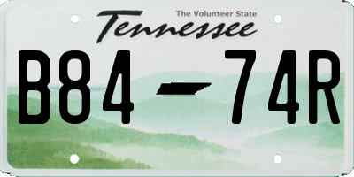 TN license plate B8474R