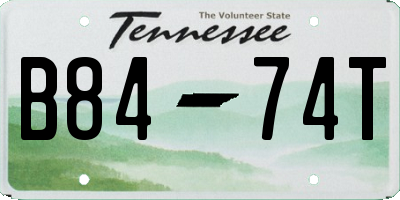 TN license plate B8474T