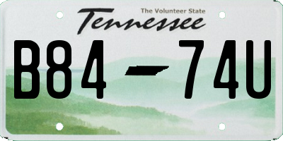 TN license plate B8474U