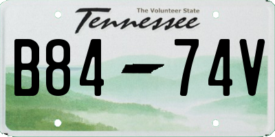 TN license plate B8474V