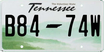 TN license plate B8474W