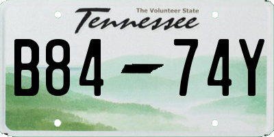 TN license plate B8474Y