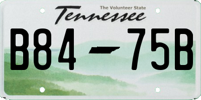 TN license plate B8475B